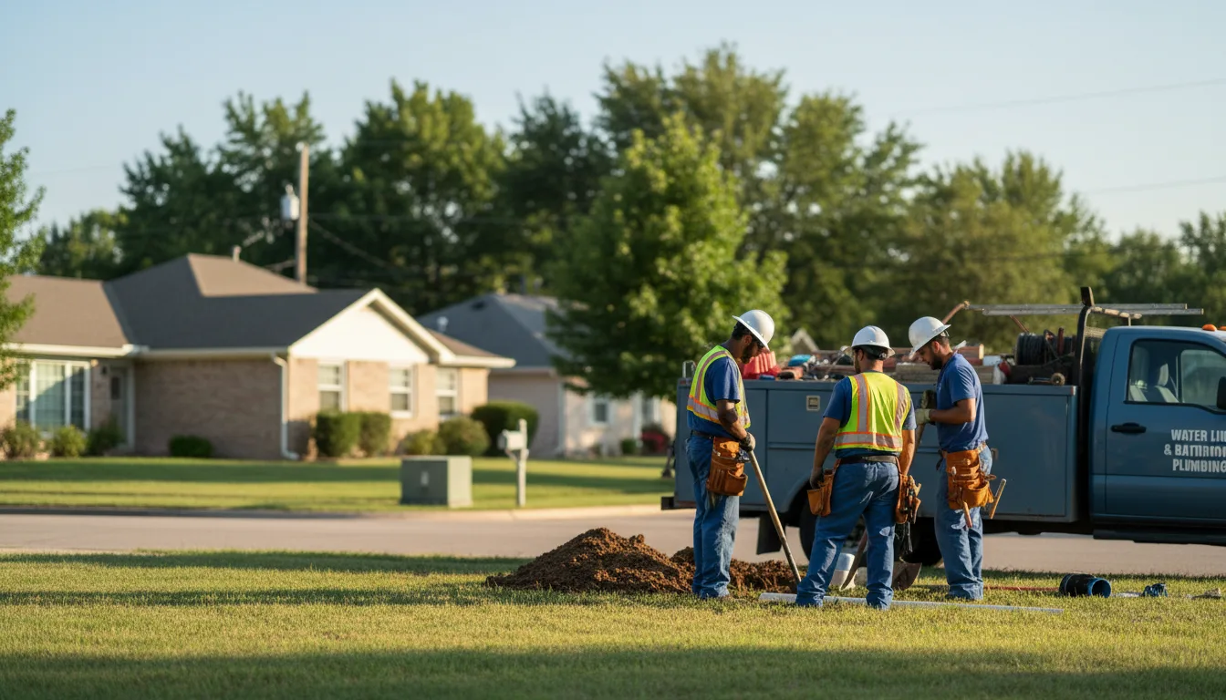 Residential water line and bathroom plumbing service in Saffell, AR